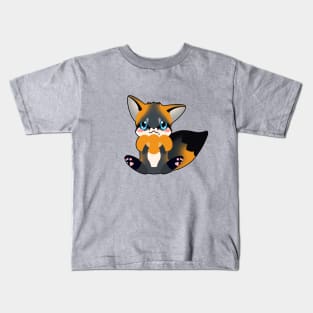 Cute little simple grey fox Kids T-Shirt